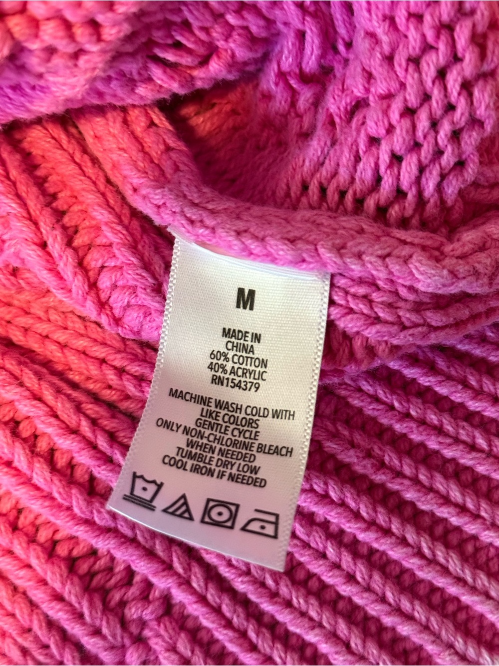 Aeropostale Pink Cable-Knit Cropped Crewneck Sweater - Picture 4 of 4